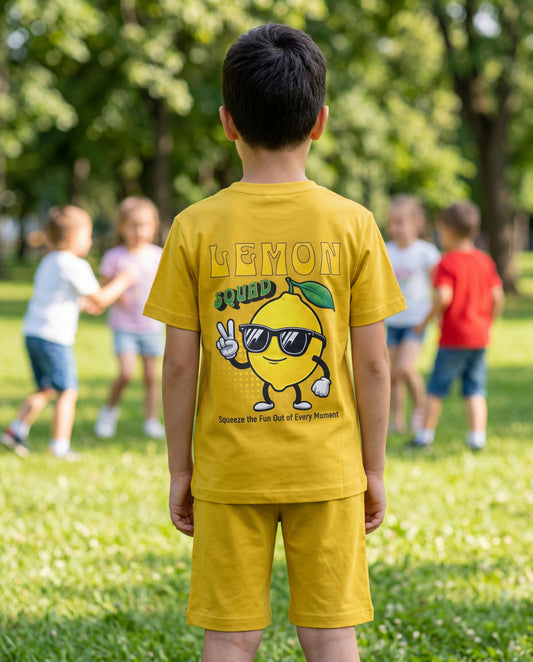 TEEASY Mustard Yellow Lemon Squad Coord Set