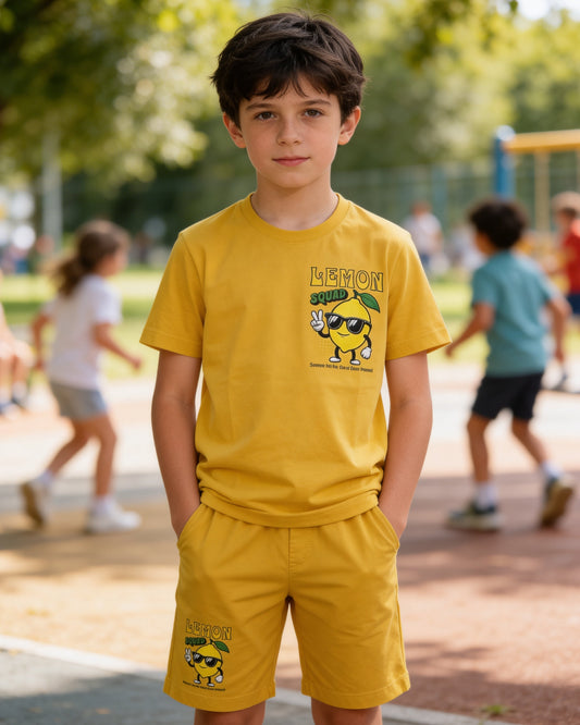 TEEASY Mustard Yellow Lemon Squad Coord Set