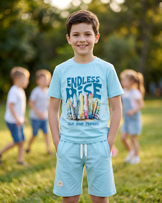 TEEASY Aqua Blue Endless Rise Coord Set