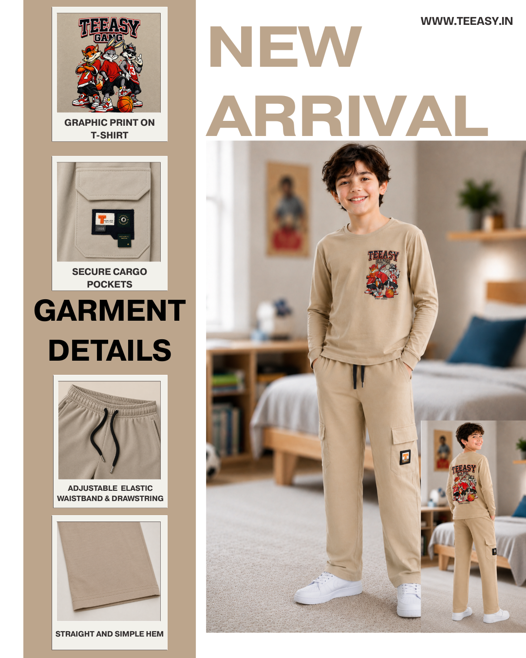 TEEASY Gang Street Legends Fawn Coord Set