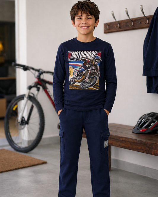 TEEASY Motocross Navy Coord Set